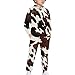 YECARYPOD 2PCS Brown Cow Print Jogger Outfits Set Youth Fashion Tracksuit Long Sleeve Pullover Sweatshirt Sweatpants Fall Trendy Sweatsuit Outfits for Girls