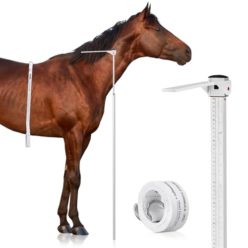 ForraFun 2 Pcs Horse Measuring Stick and Tape for Height and Weight Height Pole Accurately Measure the Basic Information of Horse Measurable (20 Hands or Less) Horses