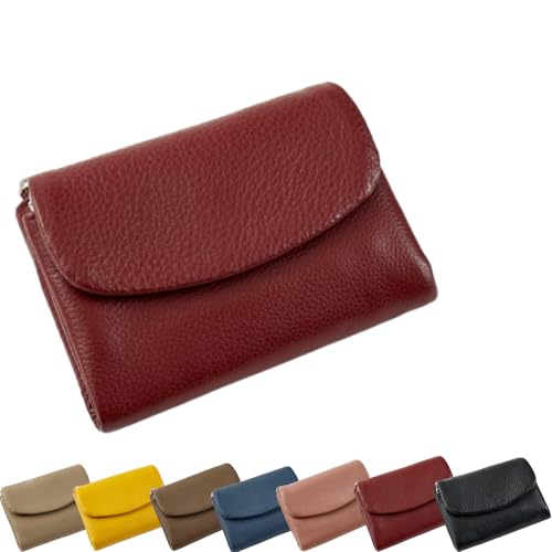 Joyfullygo Wallet, Joy Fully Go Unisex Pebble Leather Wallet, Genuine Leather Small Wallet with Credit Card Holder (F)
