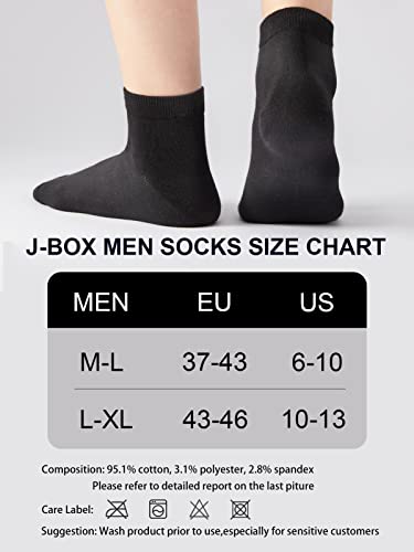 J-Box 8 Packs Cotton Socks For Men Black Low Cut Breathable Multipairs Running For Men Ankle Socks #TOP6