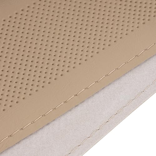 Image of KINGSWAY PU Leatherite Car Steering Cover Sewable Compatible with Tata Safari (Year 2023 Onwards), Beige Color with Beige Thread, Pack of 1 with Sewing Needle and Thread