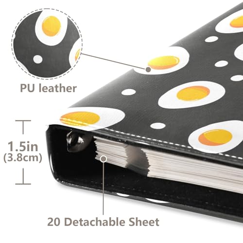 Álbum de fotos grande JIPONI Fried Eggs con cubierta de cuero DIY para fotos 4x6 5x7 6x8, libro de recuerdos autoadhesivo para bodas, bebés y familia miniatura 4