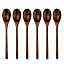 6 Pieces Brown Wooden Spoons for Eating