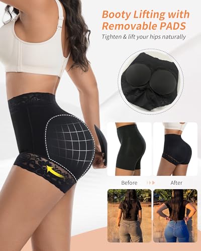 Image of Padded Underwear Butt Lifting Panties Butt Lifter Built-In Fake Butt Pads Tummy Control Shapewear for Women