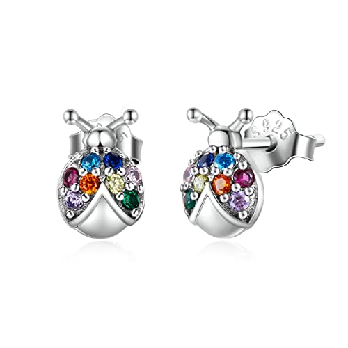Boucles d'oreilles en argent 925 anti-allergie avec zircon coloré