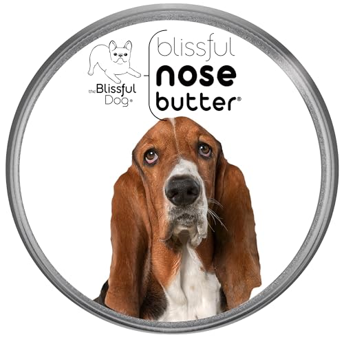 Image of The Blissful Dog Basset Hound Nose Butter for Dry, Cracked Skin, Lick-Safe Dog Nose Balm with Moisturizing Shea Butter, Almond, Olive, and Essential Oils, Pet Supplies, Uncented, 4 oz.
