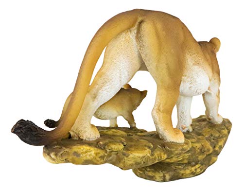 Ebros Gift Safari African Lioness With Cub Statue 11.25" Long Pride Rock Female Lion Family Wildlife Scene Giant Cat Lions Of The Sub Saharan Sculpture #TOP5