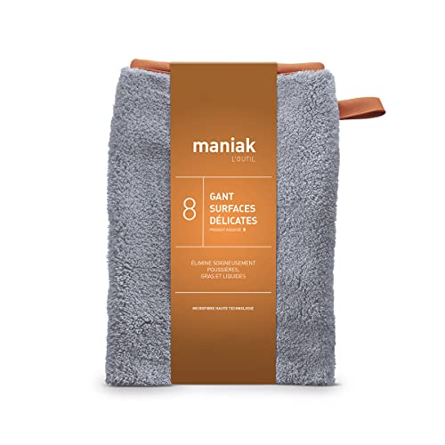 Maniak Chiffon Microfibre Ménage – Produit Super Doux Attrape Facilement la Poussière – Format Gant Pratique du Menage - Taille 8