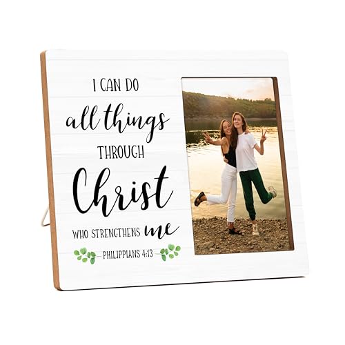 Christian Picture Frame: I Can Do All Things Through Christ - Bible Verse Frame, Inspirational Gift For Women, Family & Friends - A20
