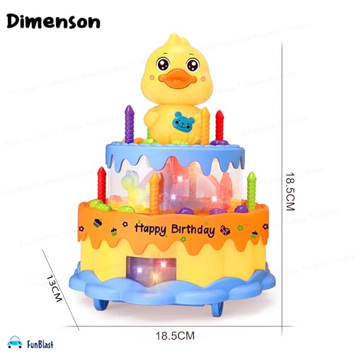 Image of FunBlast Musical Cake Toy - Happy Birthday Singing Cake Toy for Kids, Rotating Cake with Light & Sound, Pretend Play Toy for 3+ Year Old Kids, Boys & Girls