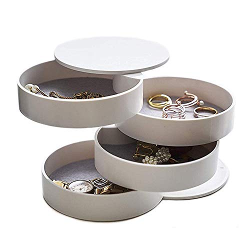 Longjet Small Jewelry Organizer Box for Earrings Holder and Rings Bracelets Storage (White)