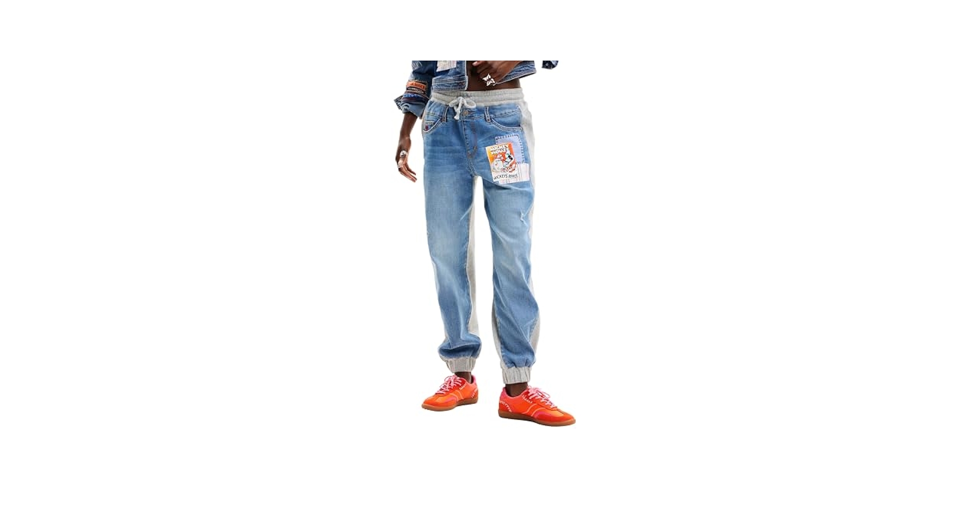Desigual Women's Mickey Mouse Jogger Jeans Blue at Amazon
