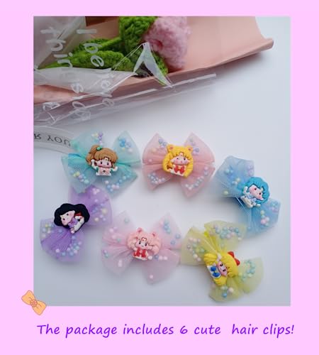 Kerr's Choice Cute Moon Hair Clips 6 Pcs Animie Moon Hair Accessories Kawaii Hair Clips For Girls Women #TOP4