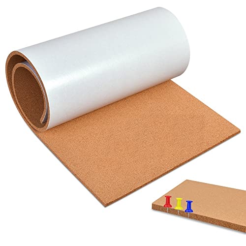 Okydoky Rouleau de tableau en liège autocollant, 6 mm d'épaisseur, 40 x 120 cm, pour bureau, maison, école