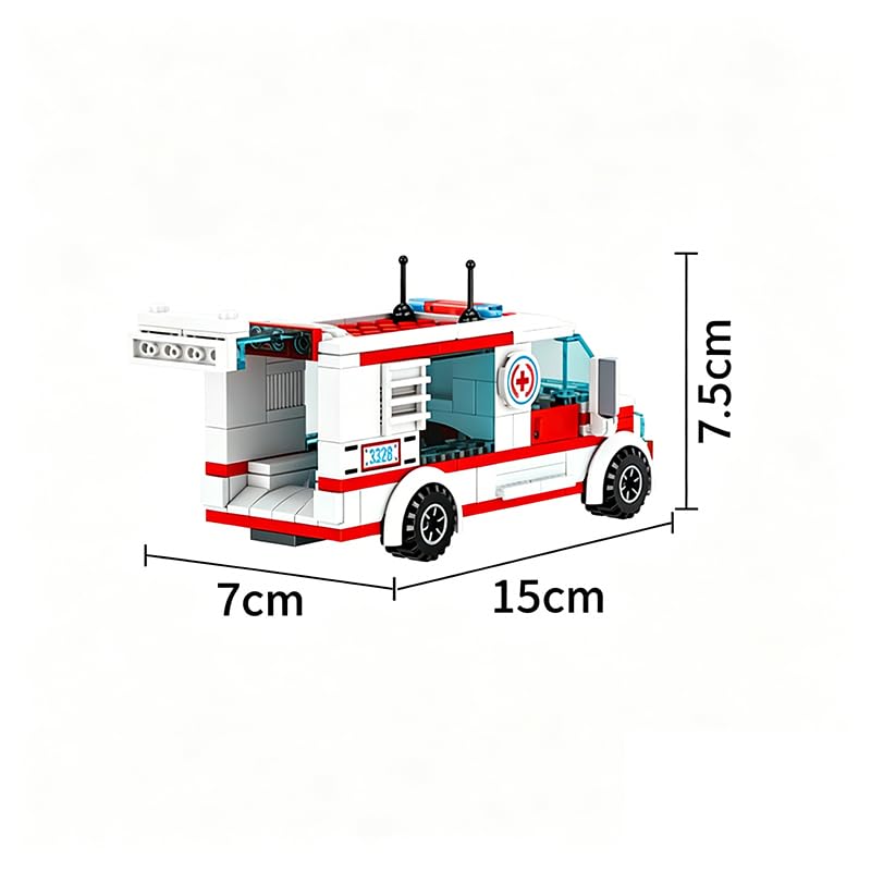 Image of SKY LINE OCEAN City Hospital STEM 3-in-1 Building Block Set, 687 PCS Multi-Model Kit with Ambulance, Truck & Rescue Helicopter, City Series Construction Toy for Kids 6+ | 5 Year Structural Warranty