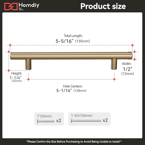 Image of homdiy 500Pack 5in Cabinet Handles Champagne Bronze Kitchen Cabinet Pulls Drawer Pulls for Dresser Drawers
