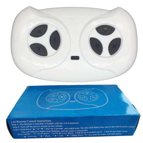 LANYINDI 2.4G Bluetooth Remote Control Powered Transmitter for Kids RC Start Ride On Toys Electric Car Replacement Parts with White RC 12V Remote Controller Box SUV Truck JR1602 Big Steering Wheels