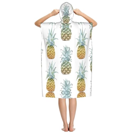 Poncho de surf adulte imprimé ananas en microfibre de qualité supérieure - 3