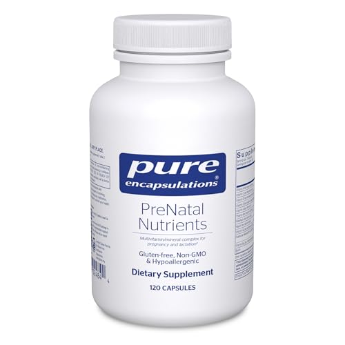 Pure Encapsulations PreNatal Nutrients - for Pregnancy & Lactation - Aids Energy & DNA Development* - with Folate, Choline & Iron - Gluten Free & Non-GMO - 120 Capsules