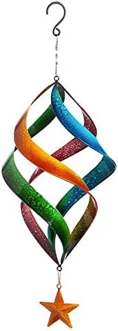 Evergreen Garden Beautiful Multi Colored Connected Spiral Kinetic Wind Spinner - 9 x 24 x 9 Inches Fade and Weather Resistant Outdoor Decoration for Homes, Yards and Gardens