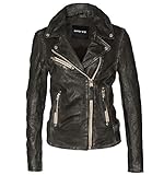 Passform: Slim Fit Gipsy Lederjacke Bikerjacke Damen PG2.0 P SF LULV Jacke Slim Fit - pflanzlich gegerbt in Black, Farbe:black, Größe:XS
