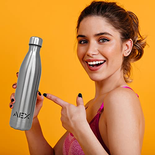 AEX Stainless Steel Water Bottle, Silver Glossy, 1000 ml - Image 2