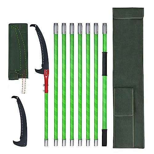 Scalebeard Pole Saws for Tree Trimming,26 Feet Pole Pruners Manual Branches with Hand Saw Blades,Pruning Saws for Sawing and Shearing,Ideal for Tree Trimming,Branch Cutting,and Garden Pruning