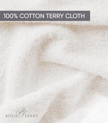 Boca Terry Men's Robe. 100% Cotton Terry Cloth, Shawl Collar, Men's Bathrobe. White4