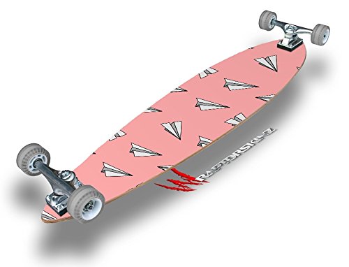 Paper Planes Pink - Decal Style Vinyl Wrap Skin fits Longboard Skateboards up