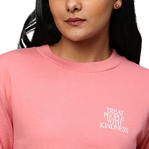 Image of Hubberholme Women's Winter Wear Cotton Blend Quote Print Crew Neck Sweatshirt