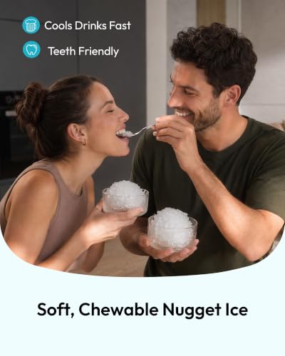 Image of EUHOMY Countertop Nugget Ice Maker, 35lbs Daily Sonic Crushed Ice Machine