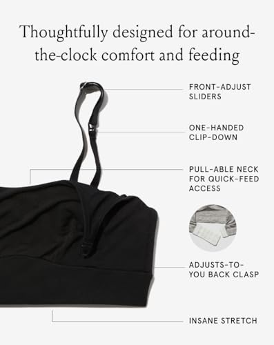 Image of Bodily Everything Bra - Wireless Nursing Bras for Breastfeeding, Soft Stretchy Maternity Sleep Bra with Clip Down Access
