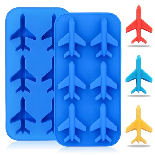 Molde silicona para chocolate y hielo avión 3D x2 miniatura 1