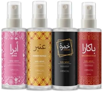 Kit Body Splash Árabes 100ml Ayra, Baccarah Rosé, Amber Royale e Khaylah by - Primacial
