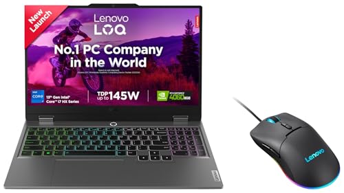 Image of Lenovo LOQ 2024 13th Gen Windows, Intel Core i7-13650Hx 15.6 inch (39.6Cm) 144Hz 300Nits FHD Gaming Laptop (24GB /512GB SSD /Win /Nvidia RTX 4060 8GB /Grey /2.4Kg), 83Dv00Lxin +M210 Mouse