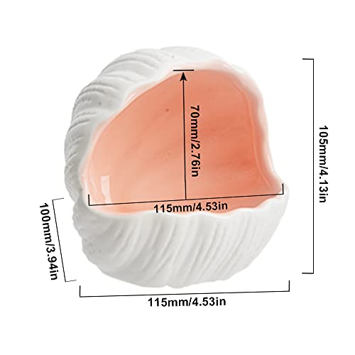 Image of Aquarium Shell Shape Ceramic Cave Decoration, Fish House Conch Thematic Ornament for Betta Fish Passing or Hiding, Betta Tank 5.1inch Fish Tank Decoration (Pink, M)
