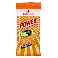 NIGRIN POWER Scheiben Reinigungstücher, für innen und außen, streifen-und schlierenfrei, praktisch für unterwegs, sicher und schonende Anwendung, Yellow Mellow, 20 Tücher