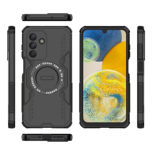 Image of Back Cover Case for Samsung Galaxy M17 5G | 360 Protection Mobile Phone Case | Mag-Safe | Camera Protection | Samsung Galaxy M17 Back Cover | Samsung Galaxy M 17 5+G - Black TPU + PC
