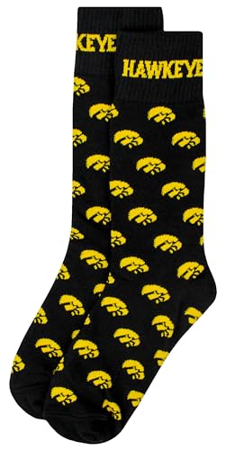 Donegal Bay NCAA Iowa Hawkeyes Dress Socks, Black