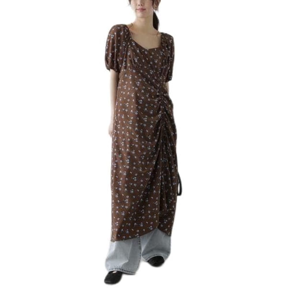 Amazon.co.jp: [フリーズマート] フラワープリントパフスリーブ