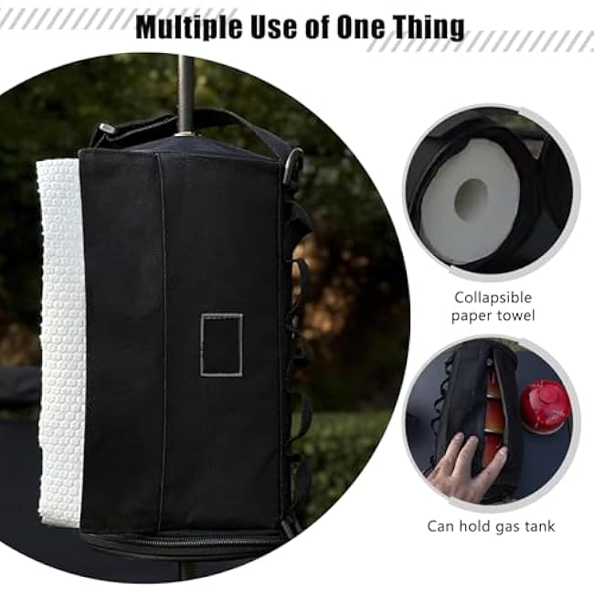 Car Paper Towel Holder, Camping Paper Towel Holder, 10x5.5 Inch Oxford Cloth Outdoor with Hook, Portable Dishcloth Portable Bag for Kitchen, Outdoor