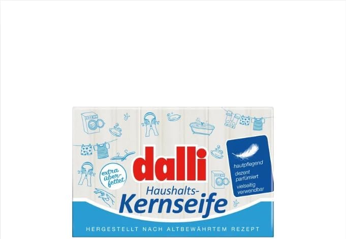 Dalli Kernseife 3er Pack 300 g – Haushaltsseife leicht parfümiert, vielseitig für Hautpflege, Fleckenentfernung und Textilreinigung, sanft und hautfreundlich