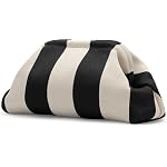 Kawn® Women’s Striped Crochet Clutch Purse | Woven Handcrafted Shoulder Handbag | Kiss-Lock Dumpling Style Evening Clutch for Daily Use & Outings