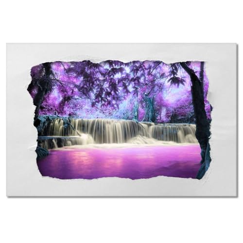 Peinture imprimée sur toile pour relooker un mur Cascade violette - 2