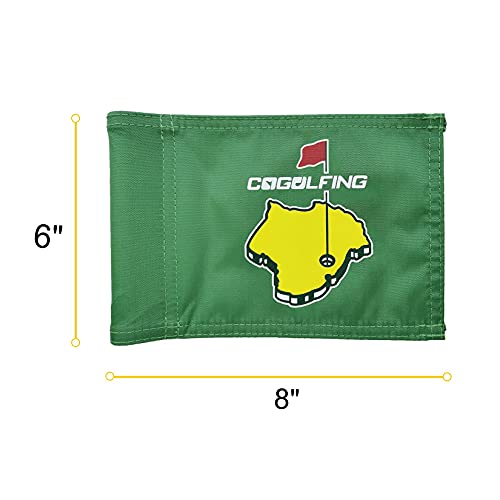 COGOLFING Golf Flag Mini, Double-Side Colorful National Flag, Regulation Tube Flag, Practice Putting Green Flag for Yard, Double-Sewn 420D Nylon Mini Pin Flags, 8"L x 6"H, Green, 1-pack - Thumbnail 3