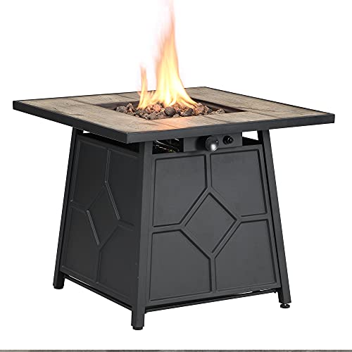 Ehomexpert Fire Pit Table, 30 Inch Square 40,000 Btu Auto-Ignition Outdoor Propane Gas Fire Pit With Waterproof Cover And Lid For Courtyard Balcony Garden Terrace,Csa Certification thumb #1