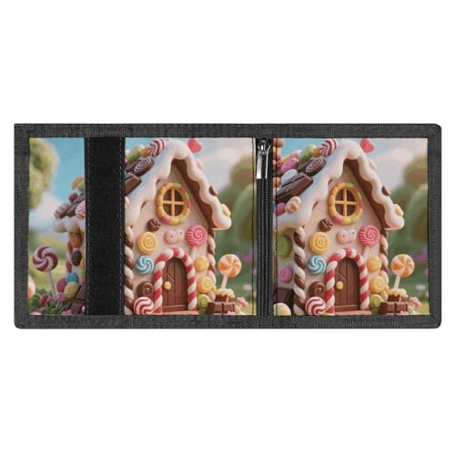 Wallet for Men - Slim Trifold Wallet, Candy House Money Clip, Coin Purse with 8 Credit Card Holder4