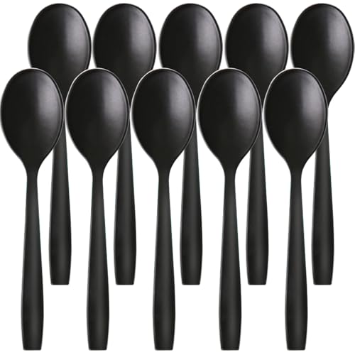 10 Stück Löffel,Kaffeelöffel Suppenlöffel Eierlöffel Kunststoff Teelöffel,Wiederverwendbar Eierlöffel Besteck für...