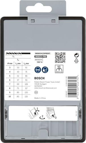 Bosch Professional 2607010533 Set Punte Elicoidali Per Legno, Grigio, Set 8 Pezzi, Ø 3-10 Mm - 4