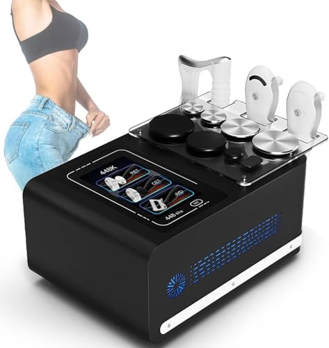 GEHPYYDS Máquina de radiofrecuencia Profesional 8 en 1 con 3 Mangos para termoterapia CET/Ret, Lifting Facial, reafirmación Corporal, Tratamiento Antiarrugas y rejuvenecimiento. Black